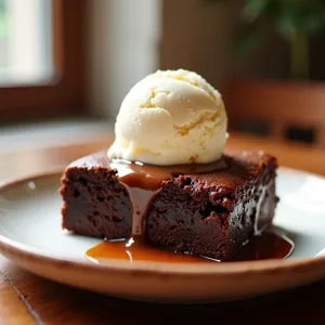 Brownie con helado